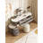 Jahnea Vanity-Elegant Set: Saddle Leather-Finished Top Vanity Table & Stool, Stainless Steel Support, Reversible Installation, and Dimmable LED Mirror-949619663