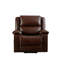 Fauteuil inclinable électrique en cuir véritable l 38,2 po avec massage chauffant-1868359121