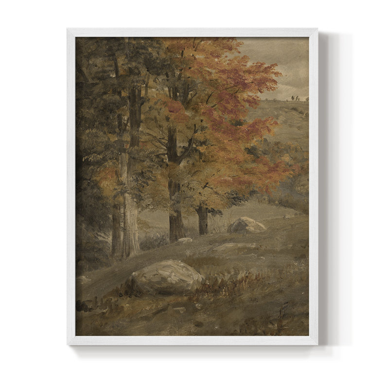 «Vintage Landscape», reproduction encadrée CL XXII - bois massif, Blanc, H 15 po x l 12 po
