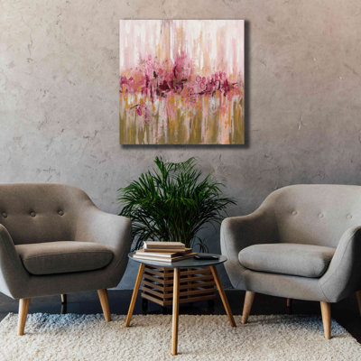 «Pink Reflections» par Silvia Vassileva, art mural sur toile, 37 po x 37 po