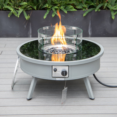 Table de foyer d'extérieur au propane avec couvercle H 20 po x l 29 po Kliyah