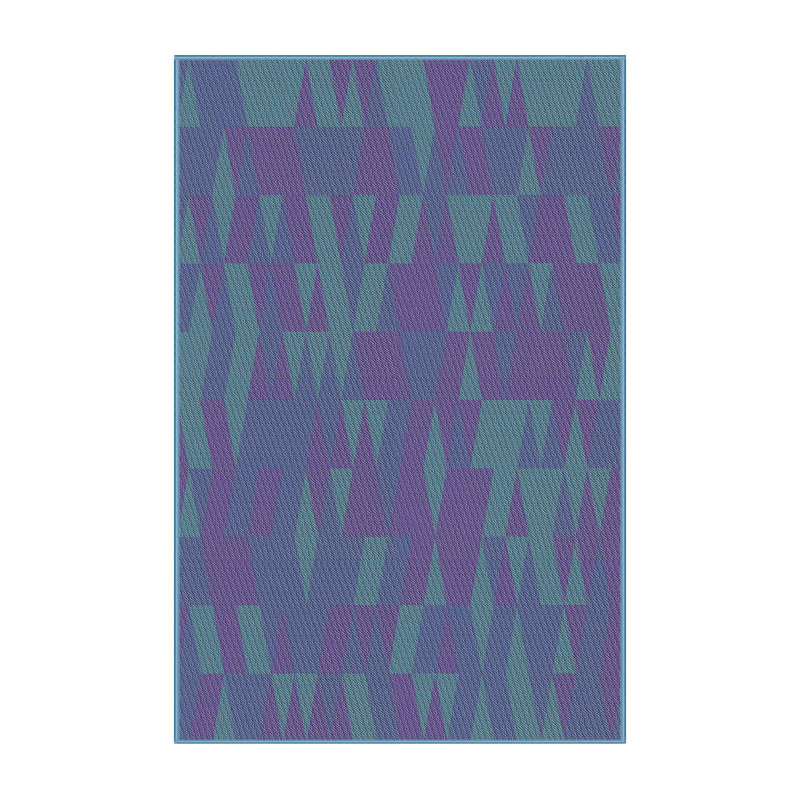 Tapis bleu/indigo à motifs, Rectangle 2 pi x 4 pi