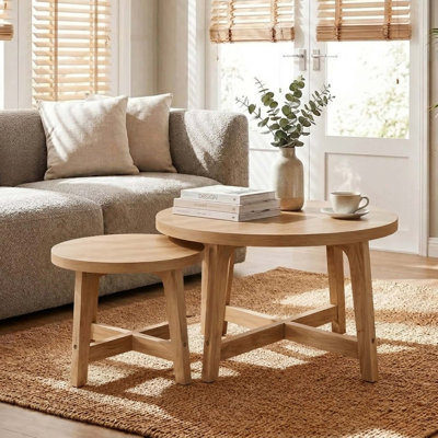 Tables basses gigognes peu encombrantes avec structure en X renforcée