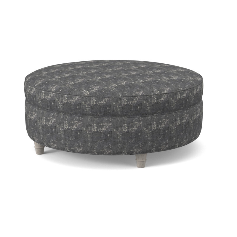 Duke Round Ottoman, Filigree Ivory, Bisque