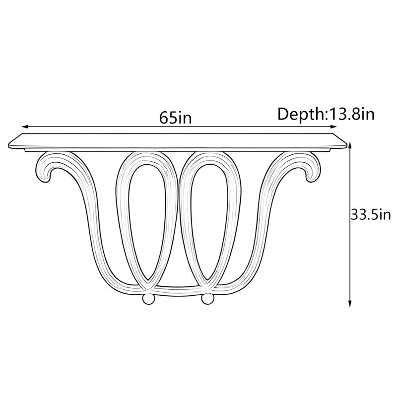 Console American Creative, H 33,5 po x l 65 po x P 13,8 po
