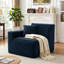 Fauteuil modulaire rembourré en fausse fourrure de lapin bleu marine rembourré sans assemblage requis-1040519990