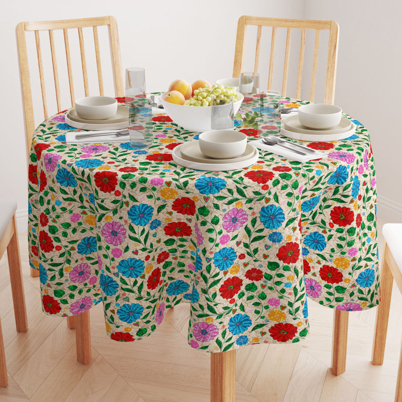 Evan Floral Round Tablecloth, 70" x 70"