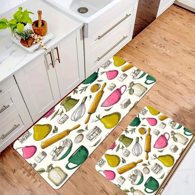 Ensemble de 2 tapis de cuisine pour ustensiles de cuisine