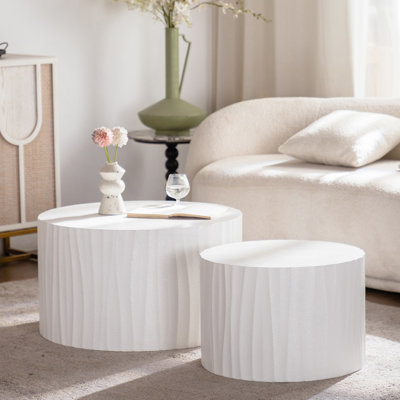 Ensemble de 2 tables basses gigognes, tables basses rondes