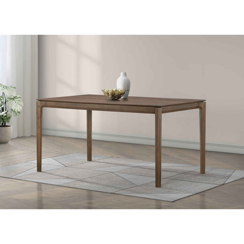 Capri Rectangular Dining Table with Sleek Modern Frame, Walnut