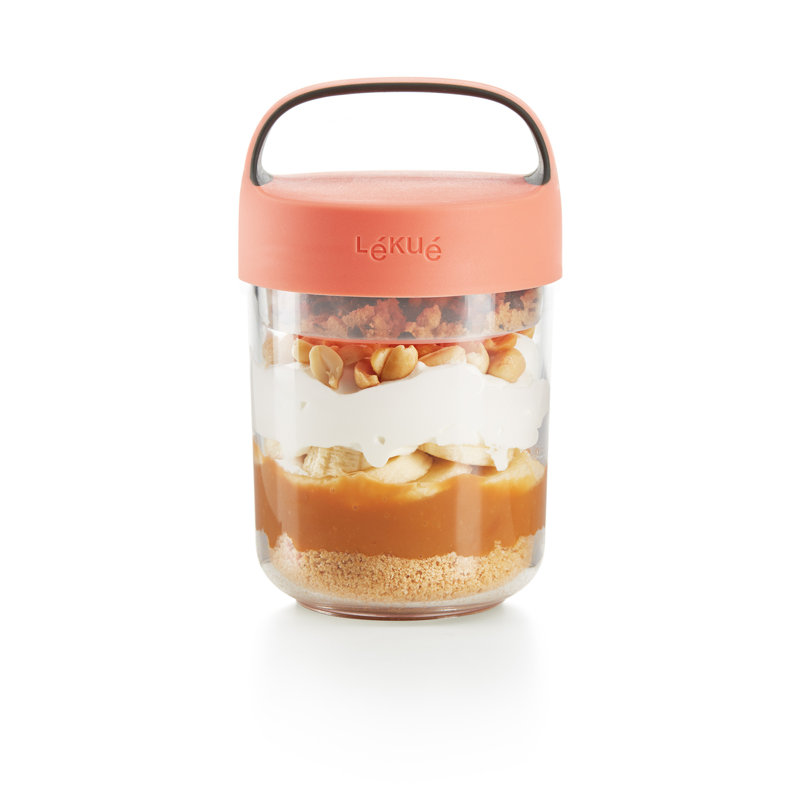 Lékué Jar To Go Turquoise,  400 ml, Coral