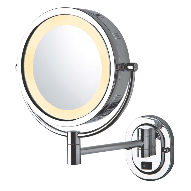 Miroir de maquillage mural lumineux 8 po Warrnambool, Chrome