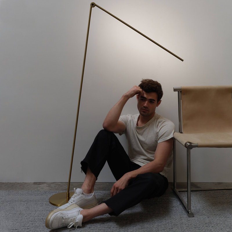 Libra Brass Adjustable LED Floor Lamp with 3-Way Switch