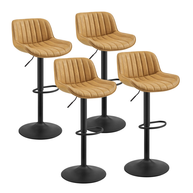 Adjustable Height Swivel Bar Stool, Yellow