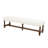 Blaseio Fabric Cream Bench with Brown Traditional Wood Turned Legs