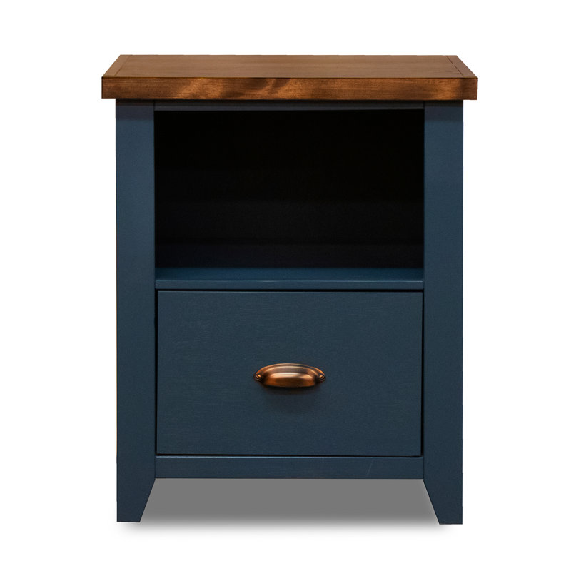 File Cabinet With 1, 22 Inch, Blue Denim Whiskey, Poplar Solid, Veneer, Office Storage, No Assembly, Simple Style Design Cabinet, & Contemporary
