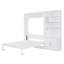 Lit escamotable double avec plusieurs tablettes de rangement et une armoire