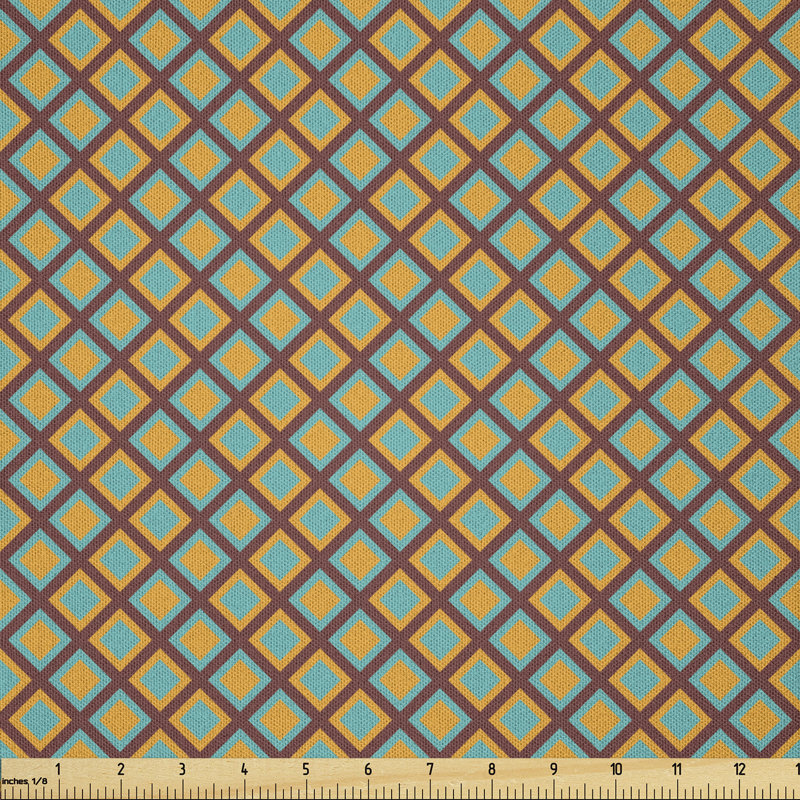 Daruis Checkered with Diagonal Rhombus Multi-Purpose Fabric