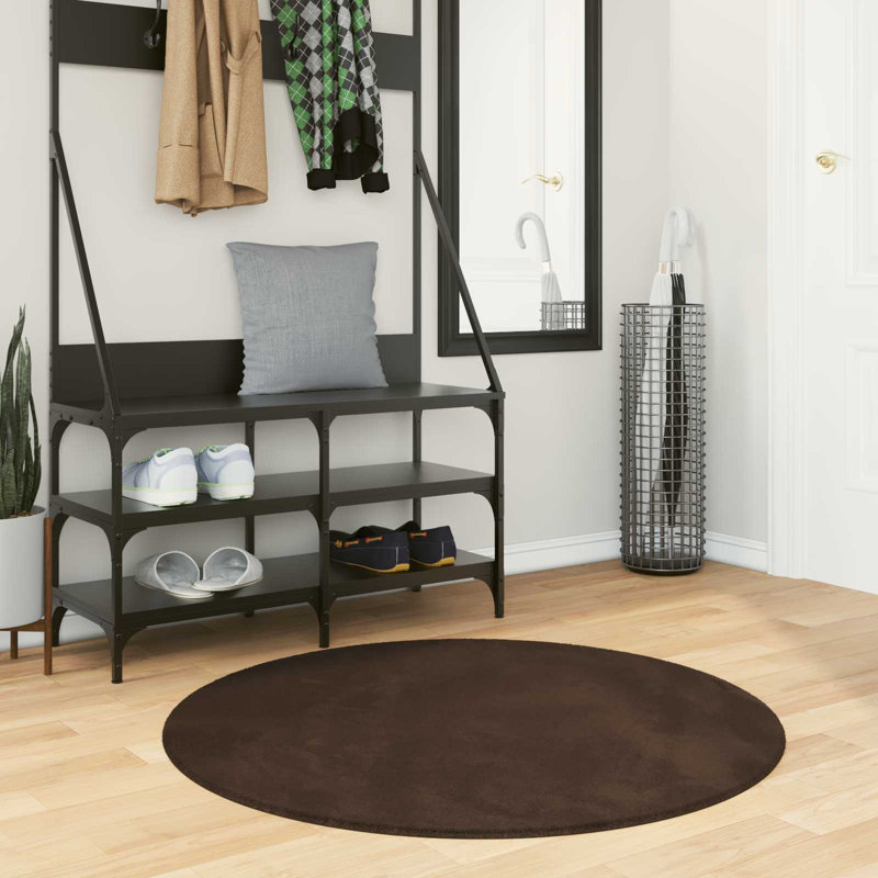 Modern Indoor Rug, Brown, Round 100 cm