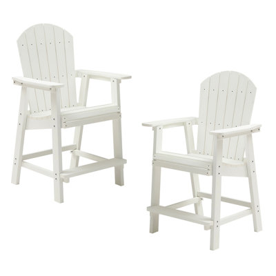 Fauteuil de patio Hips avec accoudoirs, de 2, de couleur blanche, pour la cour de la piscine, et facile à nettoyer, 2 pièces confortables -