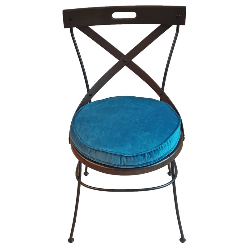 Coussin de siège d'intérieur en velours, Bleu
