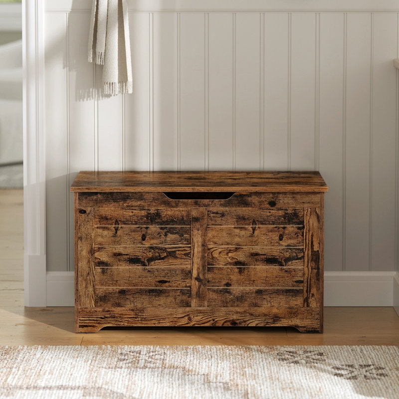 Storage Bench, 18.1" H x 31.5" W x 15.7" D, Rustic Brown