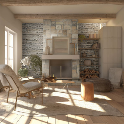Fossil Rustic Random Sized Natural Sandstone Square And Rectangle Loose Veneer Ledgestone  (Minimum 100 Square Feet)