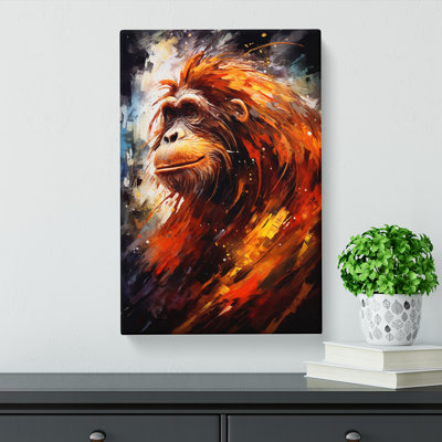 Orangutan Abstract - Wrapped Canvas