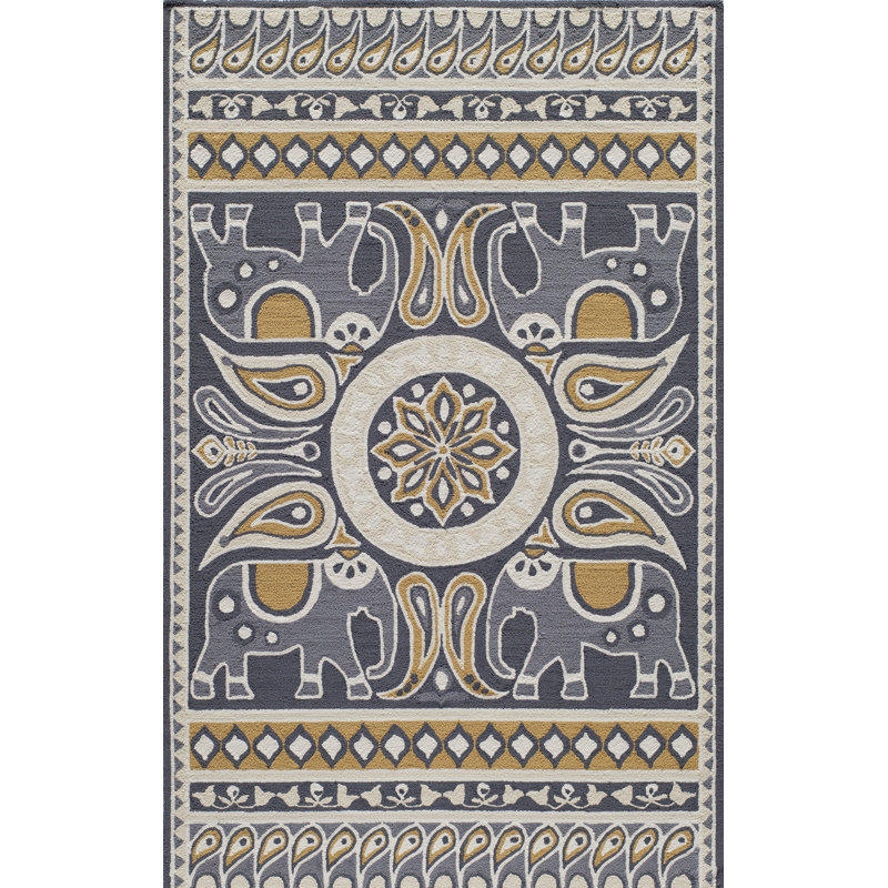 Tapis doré crocheté à la main Wragby, Rectangle 2 pi x 3 pi