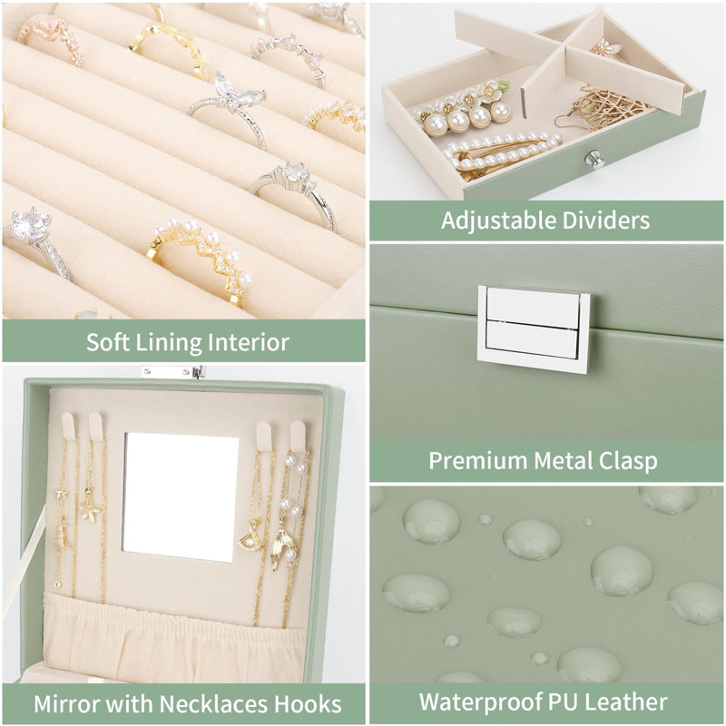 Faux Leather Jewelry Armoire