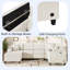 Canapé modulaire moderne en forme de U avec porte-gobelets, compartiments de rangement et ports USB intégrés-1192339553