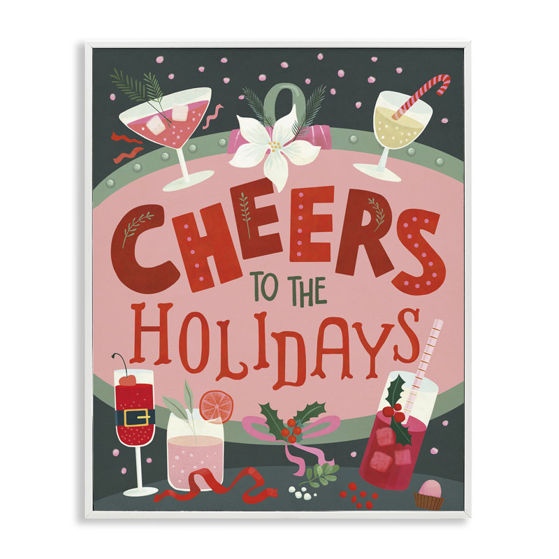 Cheers Festive Holiday Drinks, estampe numérique, design par Laura Watson, H 20 po x l 16 po