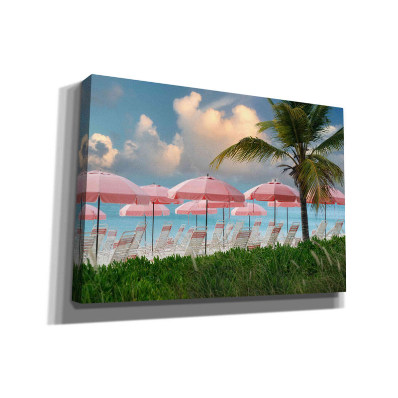 «Pink Umbrella» par Dennis Frates, impression sur toile tendue, H 18 po x l 26 po x P 0,75 po