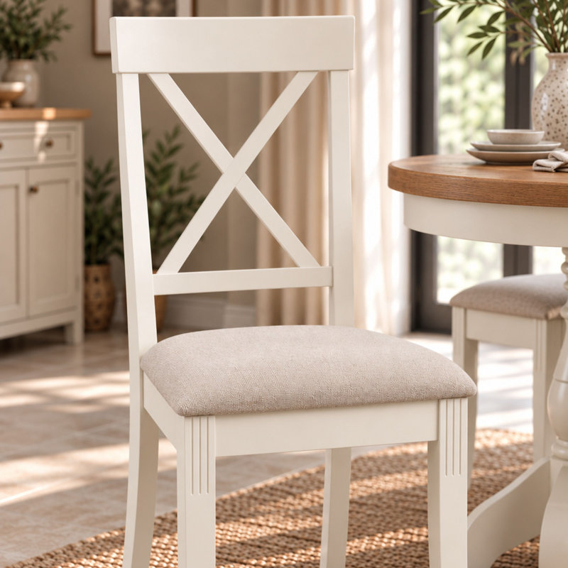 Conklin Upholstered Dining Chair, Ivory