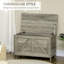 Coffre de rangement 30 "à thème gris avec charnière - Boîte à dessus relevable pour chambre à coucher, entrée, salon