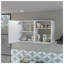 Armoire murale empilable à 2 portes avec tablettes latérales Oklahoma, unité de rangement en bois d'ingénierie blanc