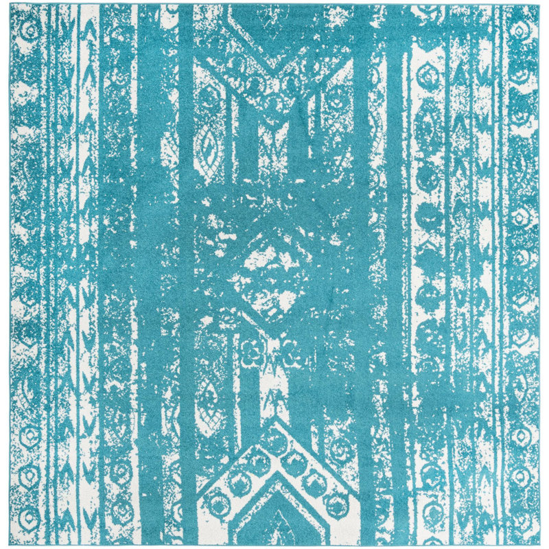 Geometric Indoor Rug, Square 9'10"