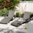 Of 2 Outdoor Sunbathing Chaise Lounges, Grey Patio With Pull-Out Side Table And Adjustable For Fun Time Reclining Lounge Chairs 2, Chair Table, , Heavy Duty Frame,-164755848