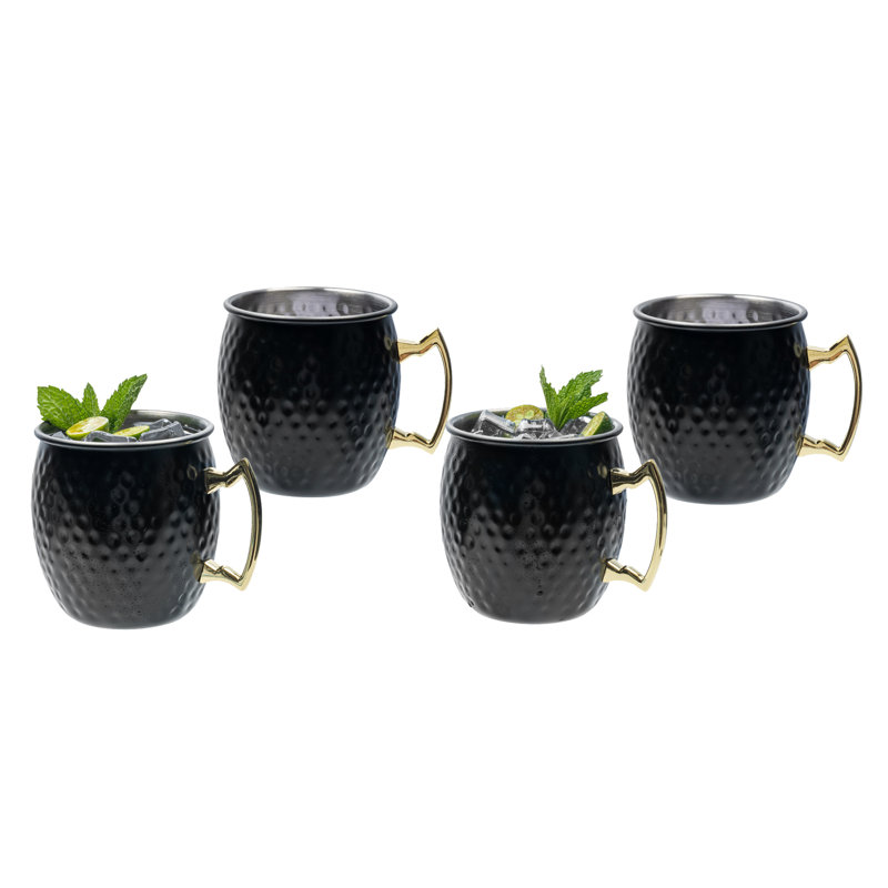 4 Piece 473ml Stainless Steel Moscow Mule Mug Set