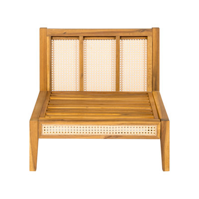 Kirkby Outdoor 5 Seater V-Shaped Acacia Wood Sofa