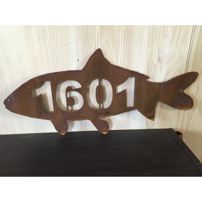 Plaque d’adresse murale sur 1 ligne fish