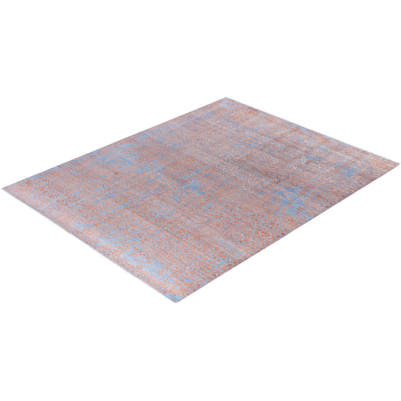 Tapis unique noué à la main gris Richey, 8 pi 0 po x 10 pi 3 po