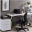 Bureau d'écriture blanc et chrome