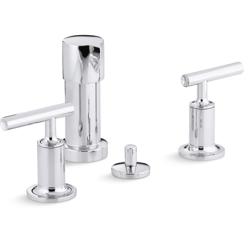 Purist® Vertical Spray Bidet Faucet with Handles, Vibrant French Gold, Lever