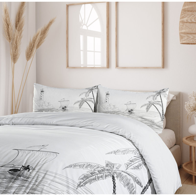 Coastal Duvet Cover, King Duvet Cover + 2 King Shams
