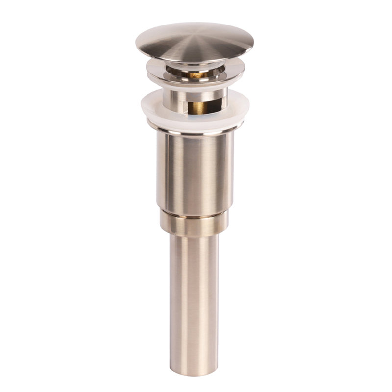Stationary Bathroom Sink Drain , Brushed Nickel, Yes