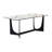 Basilios 7 Piece Modern Trestle Dining Set with Gray Fabric Chairs