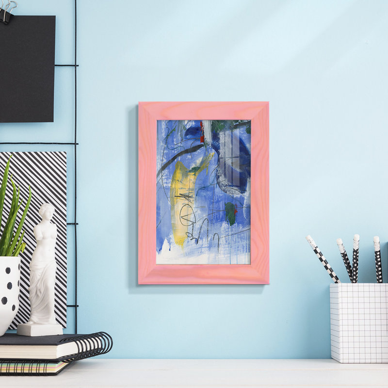 «Gerame Tribal Symbols III», impression encadrée sur papier, H 7 po x l 5 po x P 1 po, Rose