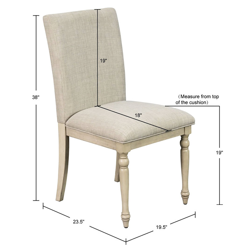 Chaise de salle à manger rembourrée de 2 avec coussin en mousse et rembourrage gris