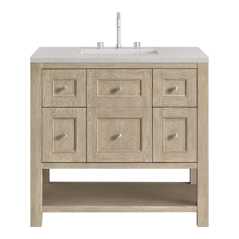 Breckenridge 36'' W Single Vanity, Whitewashed Oak, 8" Widespread, Parisien Bleu